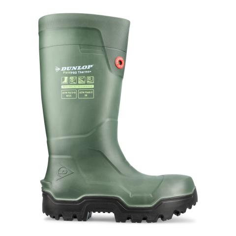 DUNLOP 611202 Fieldpro Thermo+ Grön. PU-stövel. Skyddar fötterna ner till -60°C.